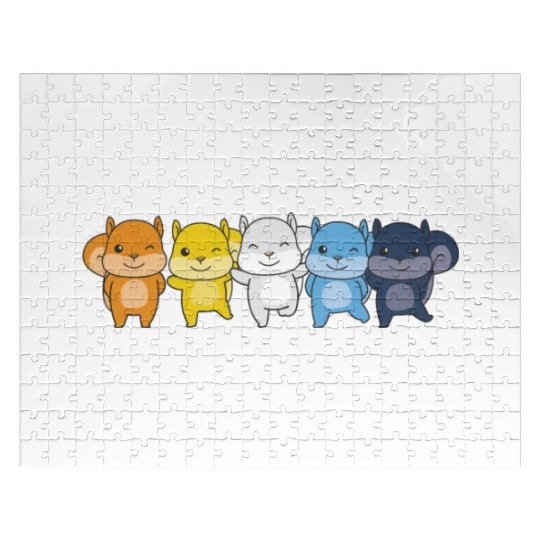 Aroace Flag Pride Lgbtq Cute Squirrel Jigsaw Puzzles