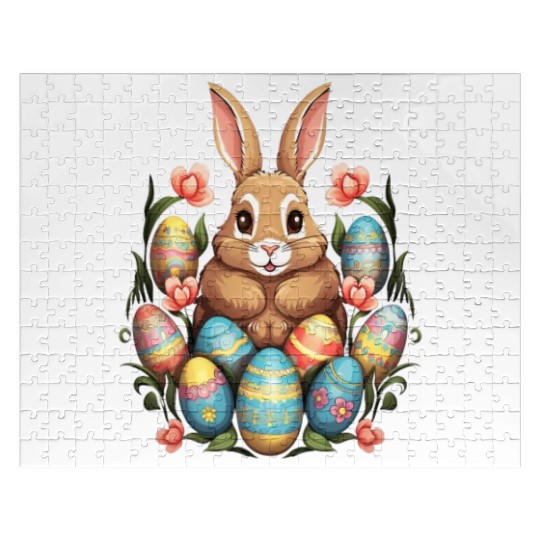 Easter Bunny Rabbit Colorful Eggs Easter Egg Hunt Jigsaw Puzzles