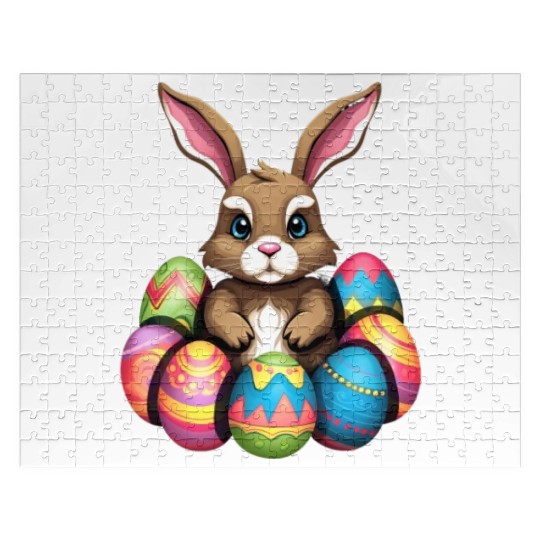 Easter Bunny Rabbit Colorful Eggs Easter Egg Hunt Jigsaw Puzzles