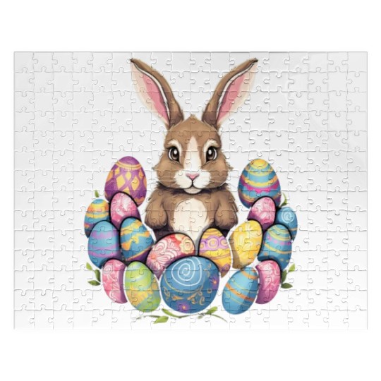 Easter Bunny Rabbit Colorful Eggs Easter Egg Hunt Jigsaw Puzzles