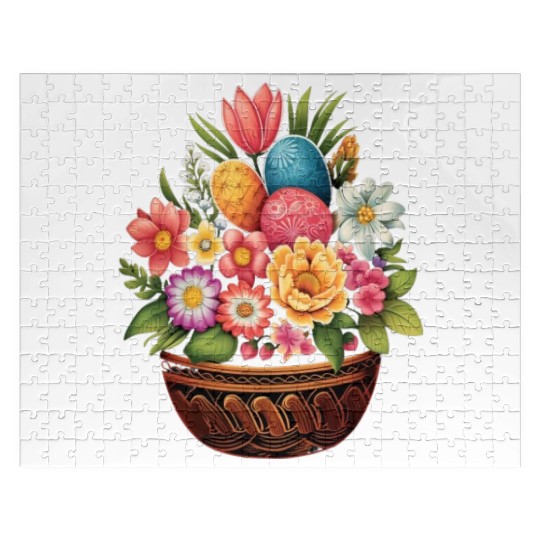 Easter Day Easter Egg Basket Spring Flowers Jigsaw Puzzles