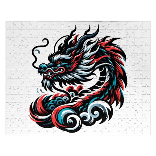 Colorful Chinese Dragon Artwork Essentials Jigsaw Puzzles