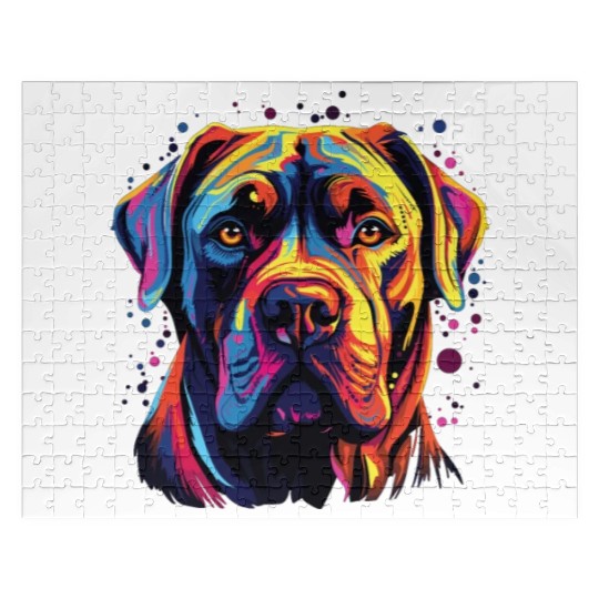 Watercolor Colorful Cane Corso Jigsaw Puzzles