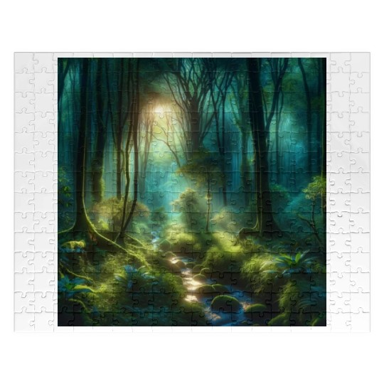 Twilight Enchantment A Mystical Forest Scene Jigsaw Puzzles