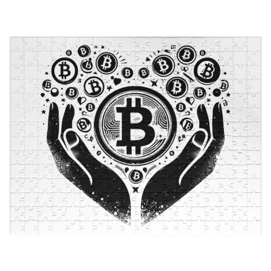 Bitcoin symbol crypto coins heart love 1 Jigsaw Puzzles