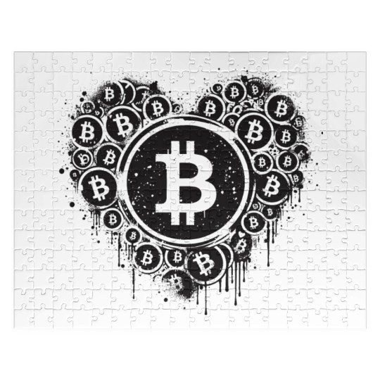 Bitcoin symbol crypto coins heart love 3 Jigsaw Puzzles