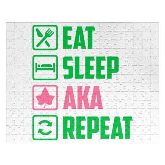 Eat Sleep AKA Repeat Alpha Kappa Alpha Womens Gift Jigsaw Puzzles