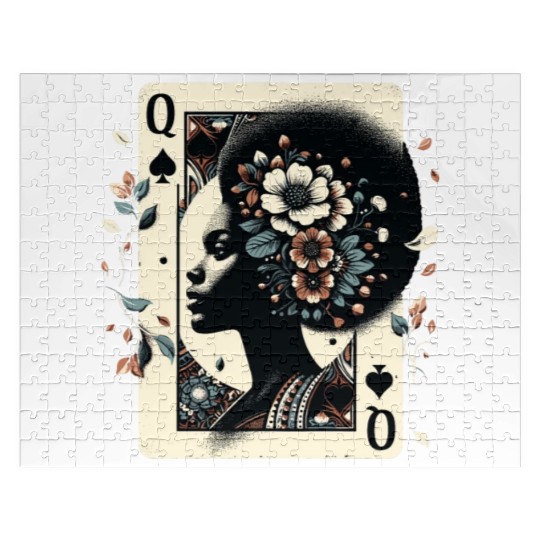 Black Queen Poker Tarot Card African American Jigsaw Puzzles