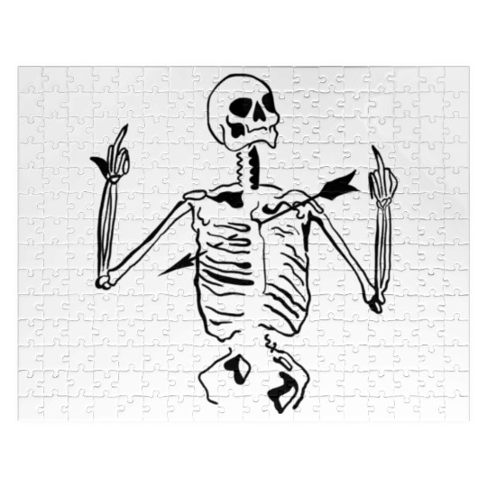 Skeleton pierced Fuck off Jigsaw Puzzles