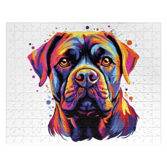 Watercolor Colorful Cane Corso Jigsaw Puzzles