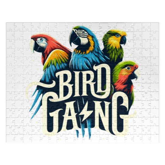 Bird Gang Parrot Funny Birder Flock Owner Macaw Jigsaw Puzzles