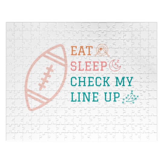 Eat Sleep Check my Lineup Repeat Fantasy Football Jigsaw Puzzles