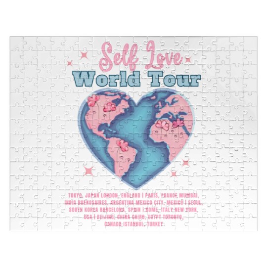 Self Love Club World Tour Retro Positive Aesthetic Jigsaw Puzzles