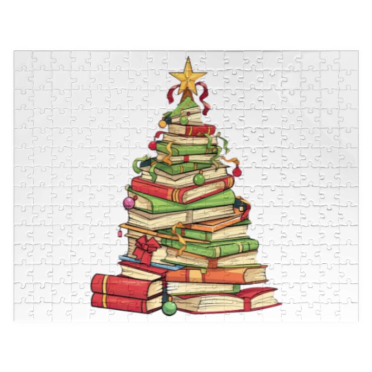 Bookworm Christmas Tree books Jigsaw Puzzles