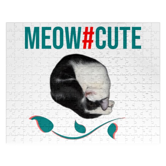 Meow cute baby cat sleep Jigsaw Puzzles