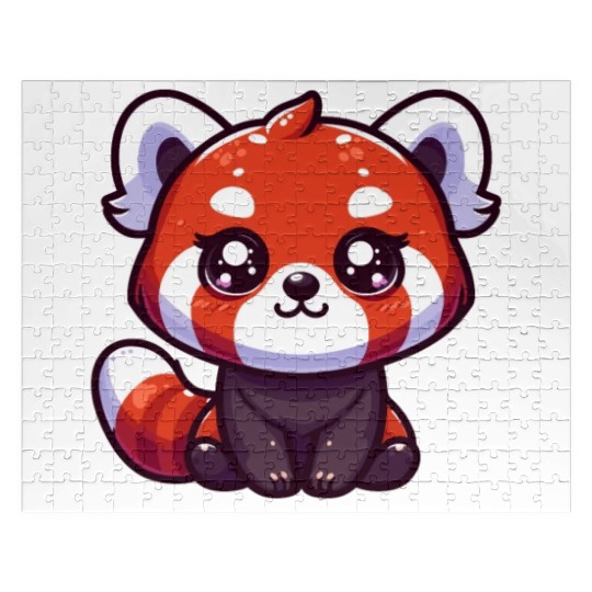 Playful Red Panda Cartoon Jigsaw Puzzles