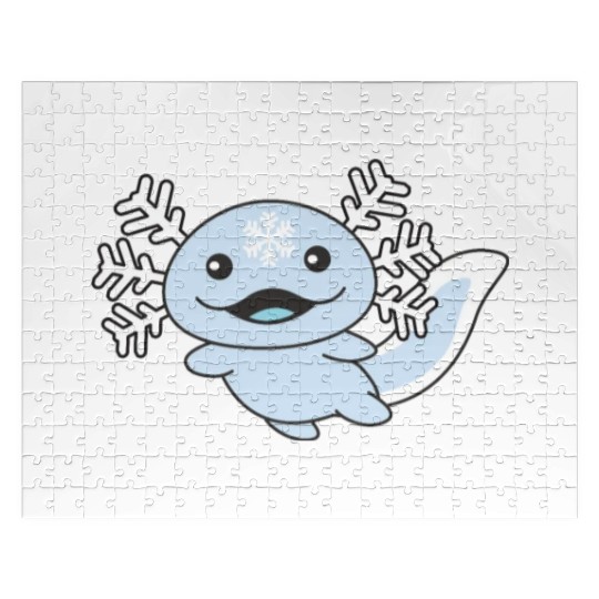Winter Axolotl With Snowflakes Sweet Winter Jigsaw Puzzles