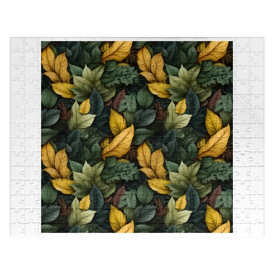 Fall Leaves Pattern Jigsaw Puzzles