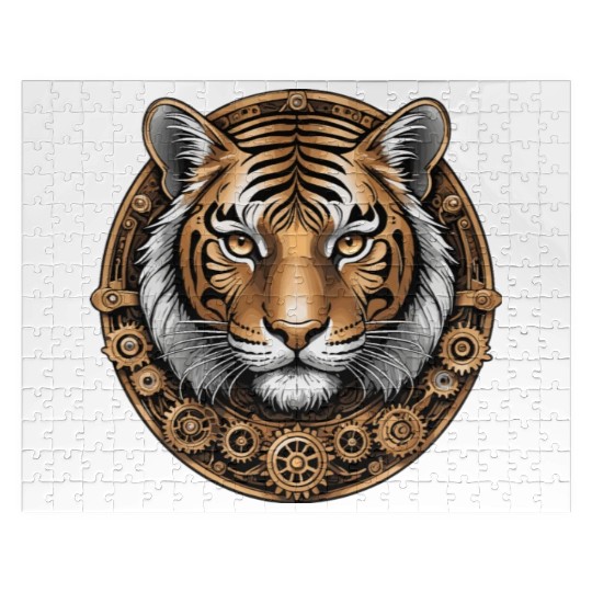 Steampunk Predator - Mechanical Tiger Art Jigsaw Puzzles