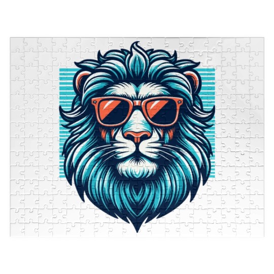 Chill Monarch - Lion with Sunglasses Retro Jigsaw Puzzles