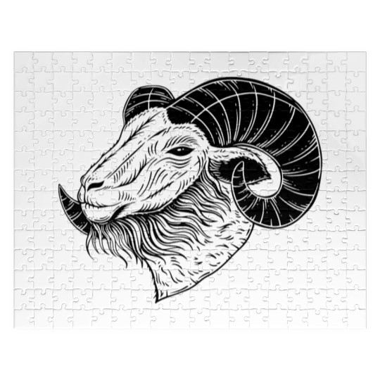 Baphomet Goat Devil Horn Head Jigsaw Puzzles