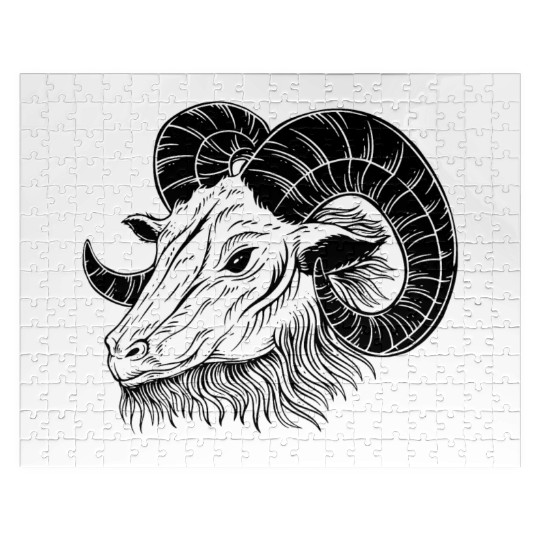 Baphomet Goat Horn Art Jigsaw Puzzles