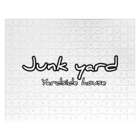 Junk yard Yardside house font logo white color Jigsaw Puzzles