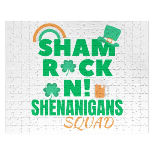 shamrockin shenanigans drinking st Patrick's day Jigsaw Puzzles