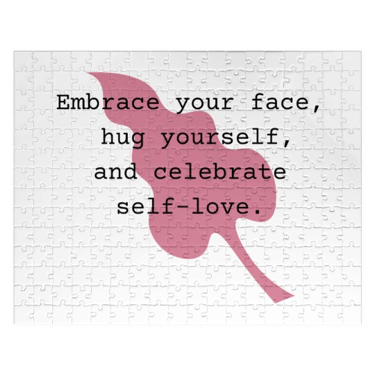 Self-Love Affirmation Leaf Design Jigsaw Puzzles