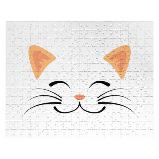 Floating Cat Face Jigsaw Puzzles