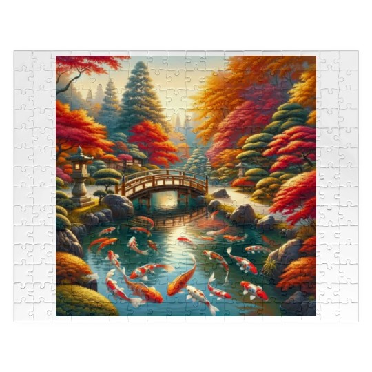 Autumn Harmony Serene Japanese Garden Jigsaw Puzzles