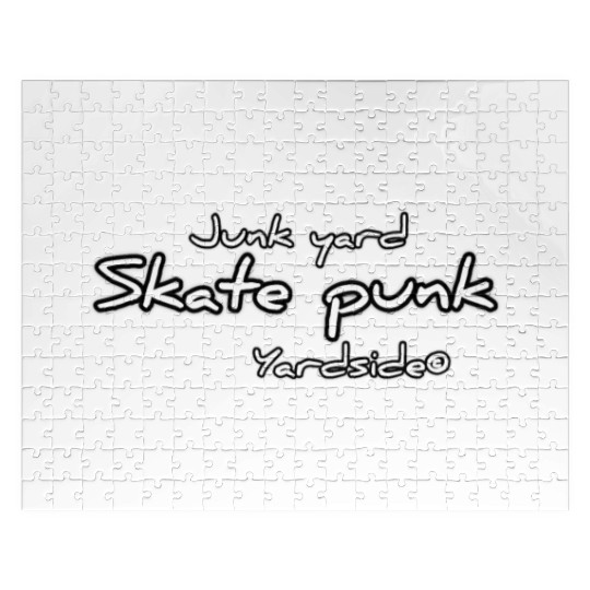 Junk yard skate punk Yardside font logo white Jigsaw Puzzles