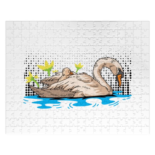 Mother Child Swan Zookeeper Gift Jigsaw Puzzles