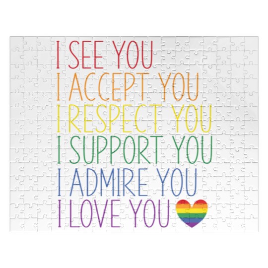 I See Accept Respect Support Admire Love You Lgbtq Jigsaw Puzzles
