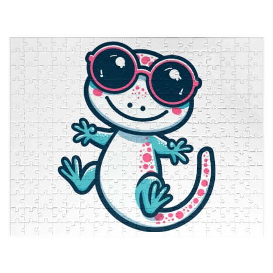 Playful Lizard Cartoon Jigsaw Puzzles