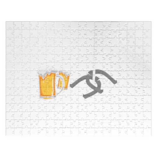 Ringin And Drinkin Horseshoe Pitching Jigsaw Puzzles