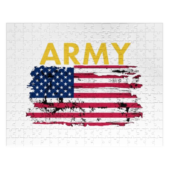 US Army and the tattered old flag Jigsaw Puzzles