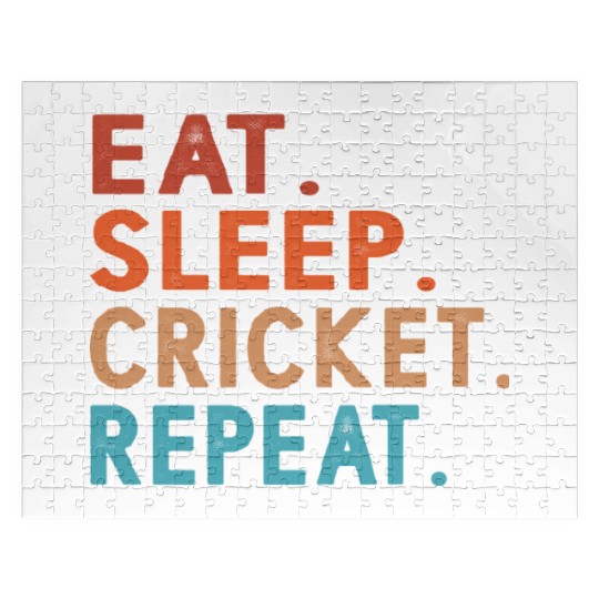 Eat Sleep Cricket Repeat Funny Jigsaw Puzzles