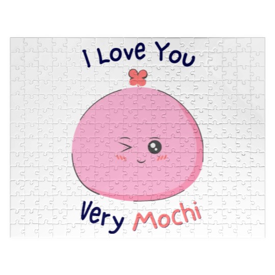 I love you very mochi | funny love pun Jigsaw Puzzles