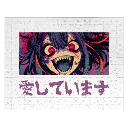 Creepy Anime Girl Yandere Gothic Harajuku Japanese Jigsaw Puzzles