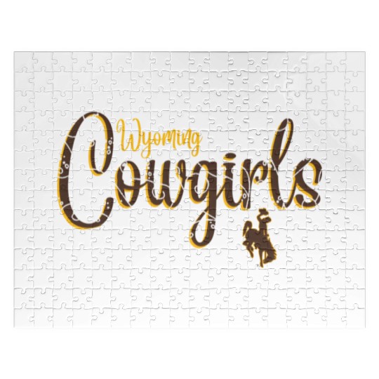 Wyoming Cow 'S Floral Script Jigsaw Puzzles