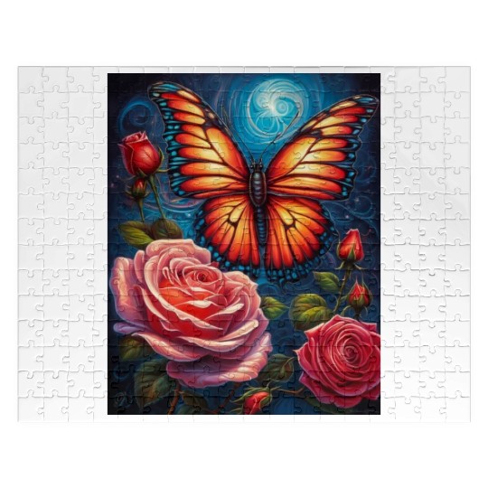 Emerald Monarch: A Delicate Embrace of Nature Jigsaw Puzzles