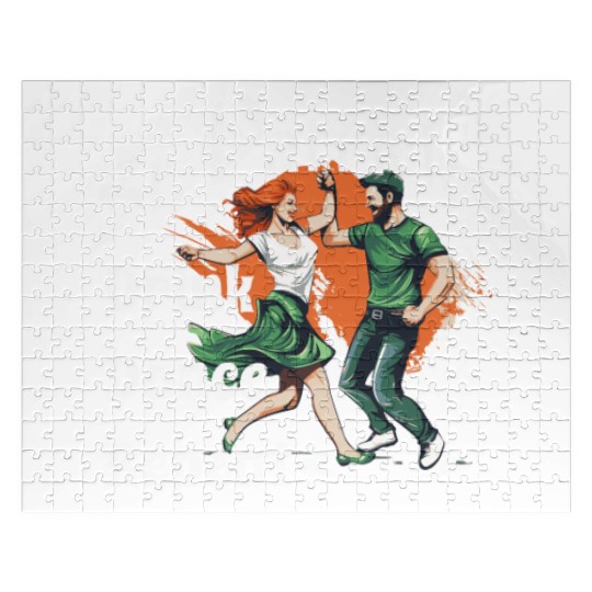 St Patrick's Funny Design Drink Dance Repeat Jigsaw Puzzles