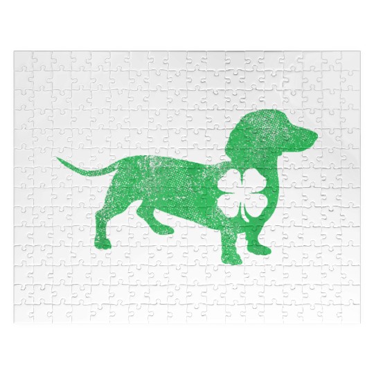 Dachshund Dog Shamrock St Patrick s Day Saint Pa Jigsaw Puzzles