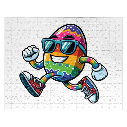 Easter Egg Easter Egg Running Race Jogging Jogger Jigsaw Puzzles