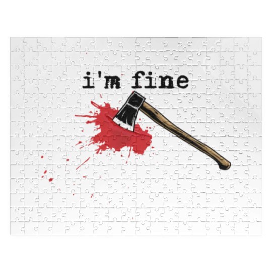 I'm Fine Axe Stab Halloween Bloody Axe Costumebloo Jigsaw Puzzles