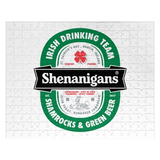 Saint Patrick s Day Shenanigans Beer Label Jigsaw Puzzles