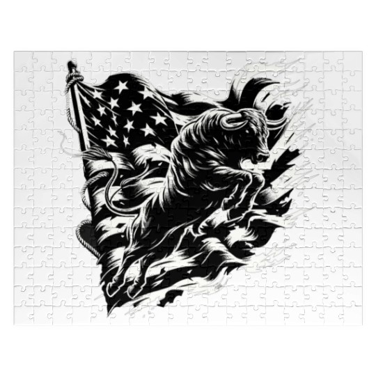 Rodeo Bull Riding Livestock Show Farmer Cattle Jigsaw Puzzles