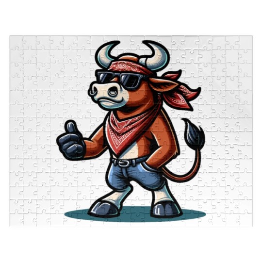 Rodeo Bull Riding Livestock Show Farmer Cattle Jigsaw Puzzles