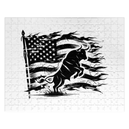 Rodeo Bull Riding Livestock Show Farmer Cattle Jigsaw Puzzles